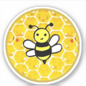 Honingbijen en honingraat sticker (Voorkant)