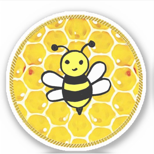 Honingbijen en honingraat sticker (Voorkant)