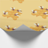 Honingbijen en honingraatontwerp cadeaupapier (Hoek)