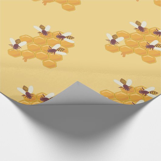 Honingbijen en honingraatontwerp cadeaupapier (Hoek)