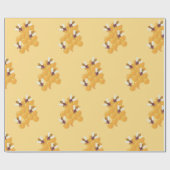 Honingbijen en honingraatontwerp cadeaupapier (Vlak)