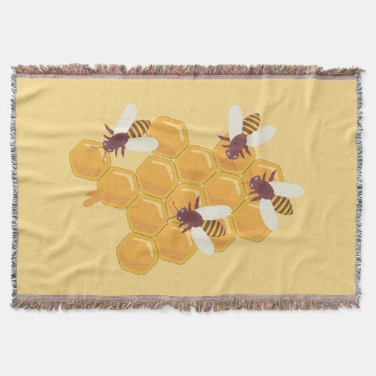 Honingbijen en honingraatontwerp deken (Voorkant)
