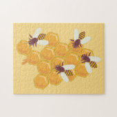 Honingbijen en honingraatontwerp legpuzzel (Horizontaal)