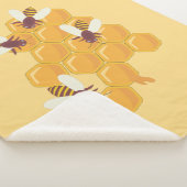 Honingbijen en honingraatontwerp sherpa deken (3/4)