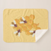 Honingbijen en honingraatontwerp sherpa deken (Voorkant (horizontaal))