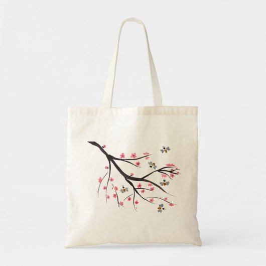 Honingbijen en kersenbloesems tote bag (Voorkant)