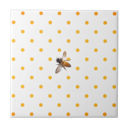 Honingbijen en polka-stippen tegeltje