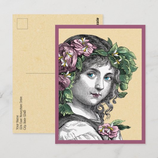 Honingbijen en -Rozen Briefkaart (Voorkant / Achterkant)