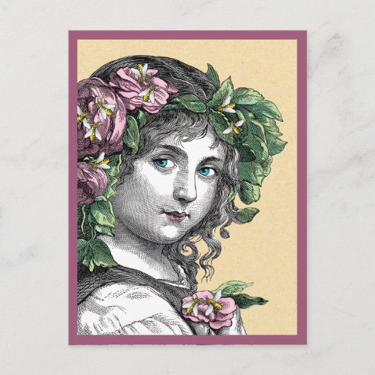 Honingbijen en -Rozen Briefkaart (Voorkant)