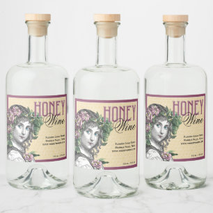 Honingbijen en -Rozen Likeurfles Etiket