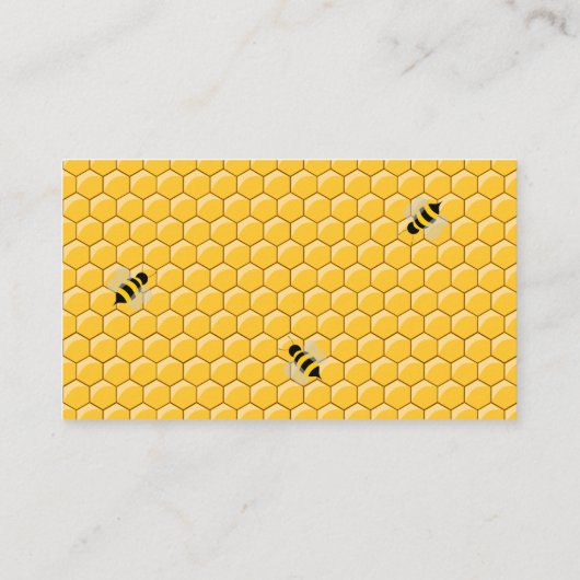 Honingbijen en visitekaartjes van honingraat (Achterkant)