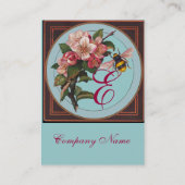 HONINGBIJEN EN WILDE ROZEN IN SKY BLUE MONOGRAM VISITEKAARTJE (Achterkant)