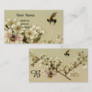 HONINGBIJEN EN WILDE ROZEN MONOGRAM Pearl Visitekaartje