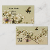 HONINGBIJEN EN WILDE ROZEN MONOGRAM Pearl Visitekaartje (Voorkant / Achterkant)