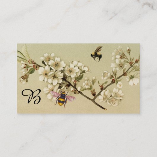 HONINGBIJEN EN WILDE ROZEN MONOGRAM Pearl Visitekaartje (Achterkant)