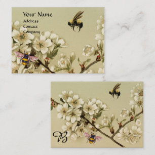 HONINGBIJEN EN WILDE ROZEN MONOGRAM VISITEKAARTJE