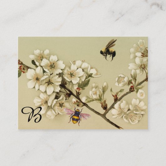 HONINGBIJEN EN WILDE ROZEN MONOGRAM VISITEKAARTJE (Achterkant)