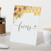 Honingbijen en zonnebloemen reclamebord met voetstuk (Insitu)