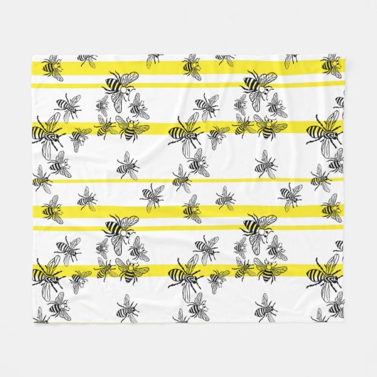 Honingbijen! Fleece Blanket (Voorkant (Horizontaal))
