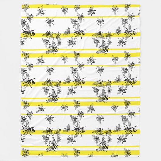 Honingbijen Fleece Deken (Voorkant)
