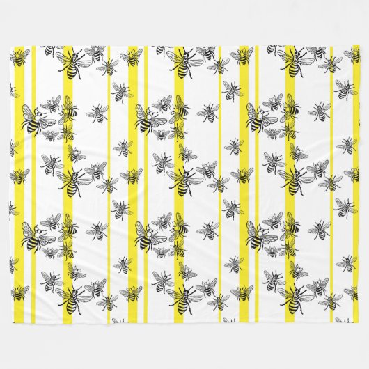 Honingbijen Fleece Deken (Voorkant (Horizontaal))