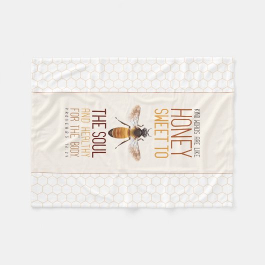 Honingbijen Fleece Deken (Voorkant (Horizontaal))