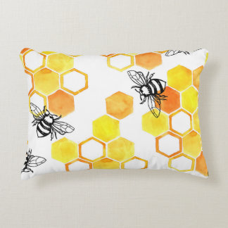 Honingbijen: geel Waterverf Accent Kussen