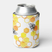 Honingbijen: geel Waterverf Blikjeskoeler (Blikje Voorkant)