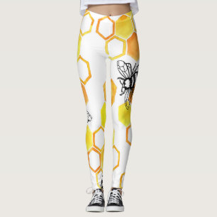 Honingbijen: geel Waterverf Leggings