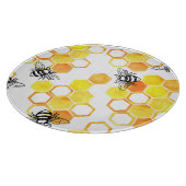 Honingbijen: geel Waterverf Snijplank (Hoek)