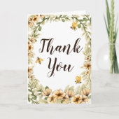 Honingbijen gevouwen Dank je bijenkaart en zonnebl Bedankkaart (Voorkant)