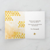 Honingbijen gevouwen Dank je bijenkaart en zonnebl Bedankkaart (Binnen)