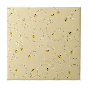 Honingbijen, handbagage, licht Amber Gold Tegeltje