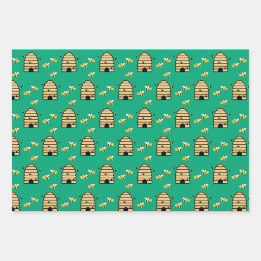 Honingbijen Hive Design Wrapping Paper (Voorkant 3)
