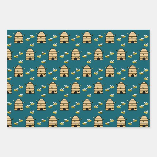 Honingbijen Hive Design Wrapping Paper (Voorkant 2)