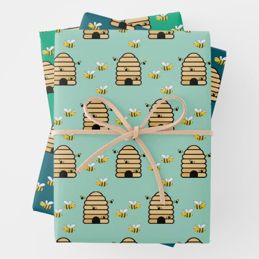 Honingbijen Hive Design Wrapping Paper (In situ)