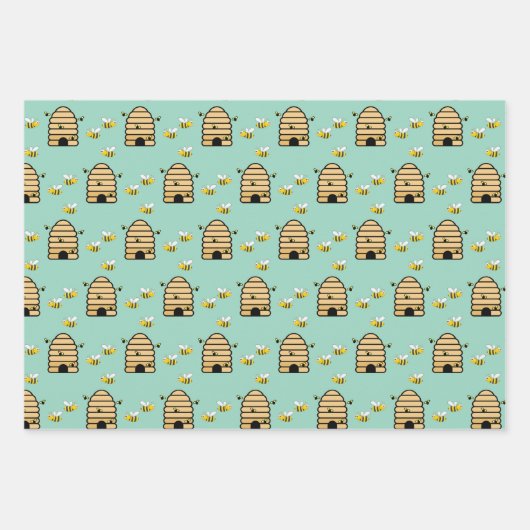 Honingbijen Hive Design Wrapping Paper (Voorkant)