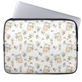Honingbijen, hommels en Baby in een naadloos patro Laptop Sleeve