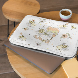 Honingbijen, hommels en Baby in een naadloos patro Laptop Sleeve