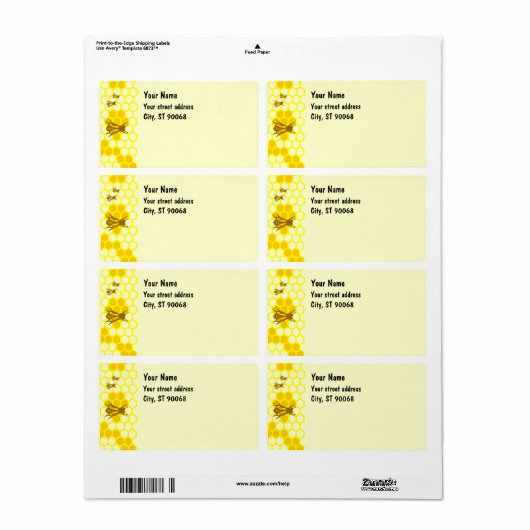 Honingbijen Honeycomb Aangepaste verzendlabels Etiket (Full Sheet)