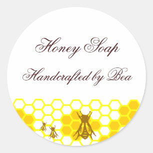 Honingbijen Honeycomb Aangepaste zeep Label Sticke