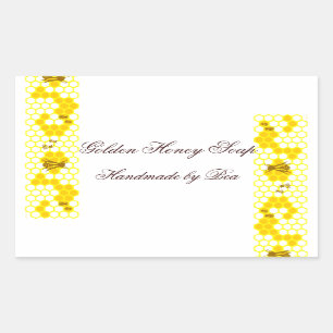 Honingbijen Honeycomb Art Aangepast potje Rechthoekige Sticker