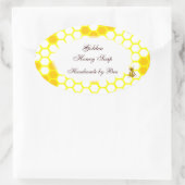 Honingbijen Honeycomb Art Editable Oval Sticker (Tas)