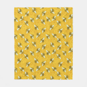 Honingbijen Honeycomb Beehive Bee Natuur Patroon Fleece Deken