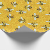 Honingbijen Honeycomb Beehive Natuur Bee Party Cadeaupapier (Hoek)