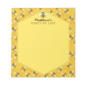Honingbijen Honeycomb Bumble Bee Honey Do List Aan Notitieblok (Voorkant)