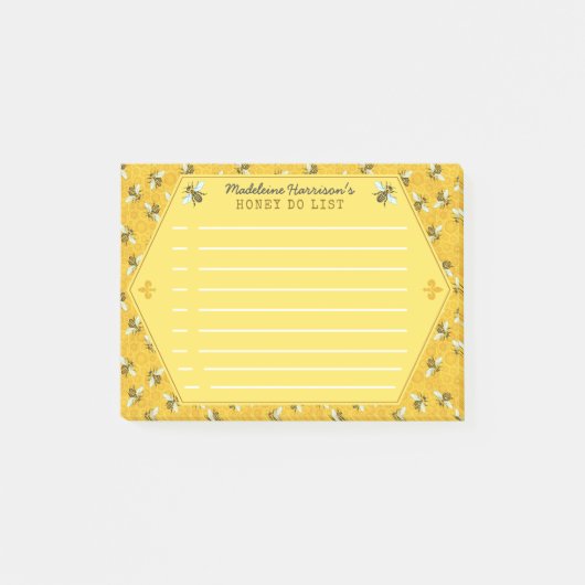 Honingbijen Honeycomb Bumble Bee Honey Do List Aan Post-it® Notes (Voorkant)