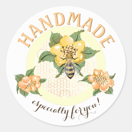 Honingbijen Honeycomb Canning Ronde Sticker (Voorkant)