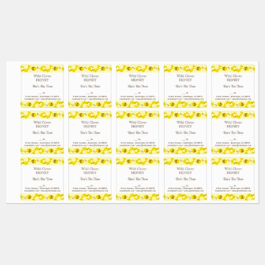 Honingbijen Honeycomb Editable 1,5-inch Square Lab Labels (Vel)