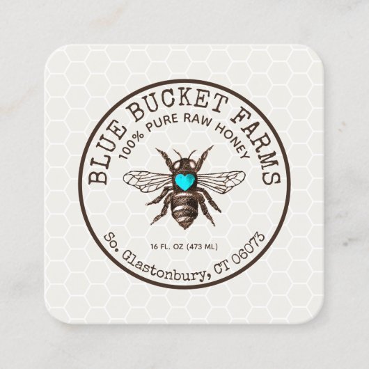 Honingbijen Honeycomb Square Visitekaartje (Voorkant)